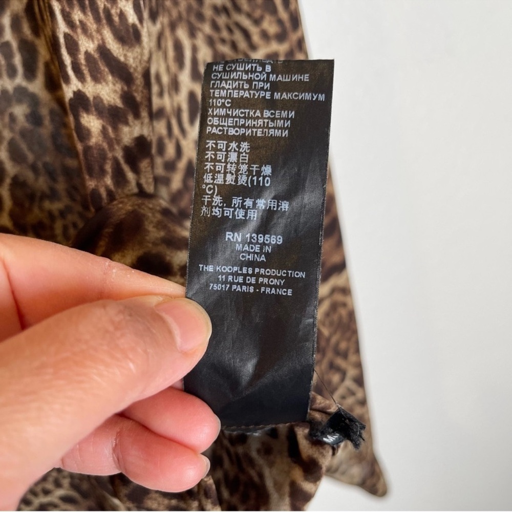The Kooples Leopard Print Button Up Top Size XXS Semi Sheer Blouse Mobwives - Picture 5 of 13